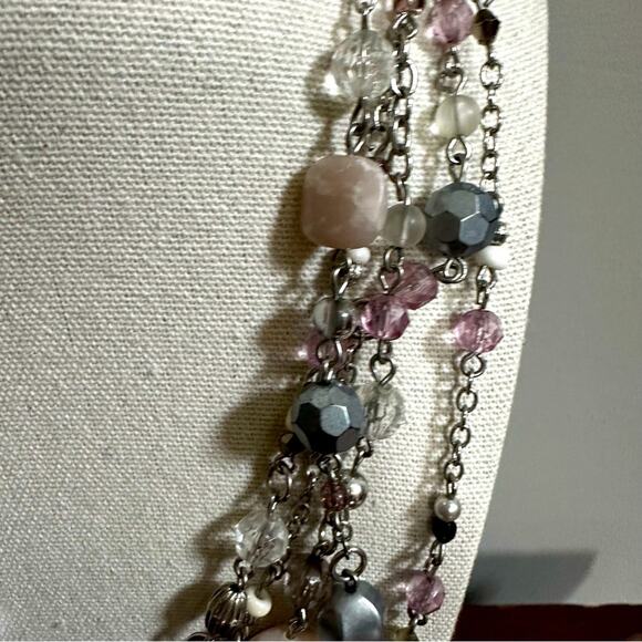 Lia Sophia Sugar Plum Necklace Multi Strand Layered Statement Jewelry - Picture 4 of 9